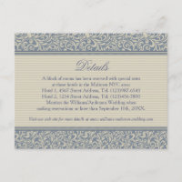 Elegant Blue and Beige Pattern Wedding Details
