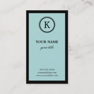 Elegant Blue and Black Monogram Business Cards