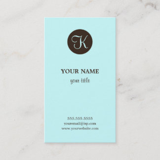 Elegant Blue and Brown Monogram Business Cards