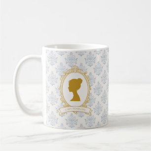 Elegant Blue and Gold Damask Bridal Shower Coffee Mug