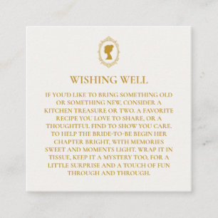Elegant Blue and Gold Damask Bridal Shower Enclosure Card