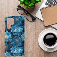 Elegant Blue and Gold Floral - Stylish Botanical