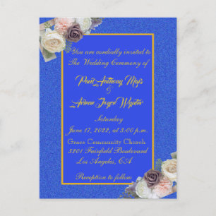 Elegant Blue and Gold Invitation