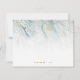 Elegant Blue and Gold Marble Texture Card