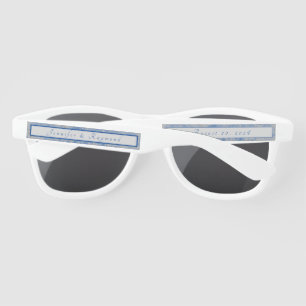 Elegant Blue and Grey Marbled Sunglasses