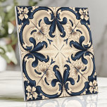Elegant Blue and Ivory Baroque Ceramic Tile<br><div class="desc">Add timeless sophistication to your décor with this elegant tile featuring intricate Baroque-style floral scrollwork in rich navy blue and ivory tones. The delicate patterns are accentuated by subtle shading, creating a hand-painted appearance with a luxurious old-world charm. Perfect for backsplashes, accent walls, or flooring, this tile transforms any space...</div>