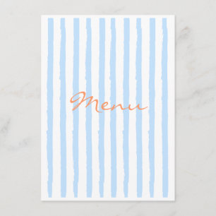 Elegant blue and orange Menu