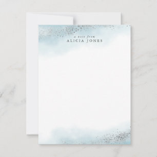 Elegant Blue and Silver Cloud Personalised Card
