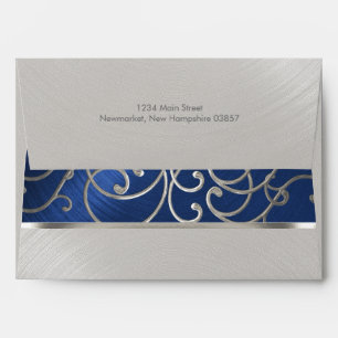 Elegant Blue and Silver Filigree Envelopes