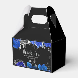 Elegant Blue and Silver Flowers Sweet Sixteen Favour Box