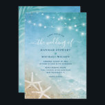 Elegant Blue and Teal Watercolor Beach Wedding Invitation<br><div class="desc">Create your own elegant beach wedding invitations that can be easily personalised for your special day in the sand. The soft blue and teal rustic watercolor artwork by Raphaela Wilson features a tropical blend of seaside surf colours accented with subtle vintage gold glitter for a sparkling sand effect. On the...</div>