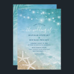 Elegant Blue and Teal Watercolor Beach Wedding Invitation<br><div class="desc">Create your own elegant beach wedding invitations that can be easily personalised for your special day in the sand. The soft blue and teal rustic watercolor artwork by Raphaela Wilson features a tropical blend of seaside surf colours accented with subtle vintage gold glitter for a sparkling sand effect. On the...</div>