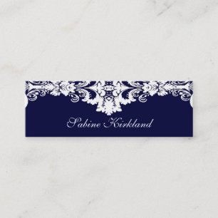Elegant Blue and White Baroque Business Card