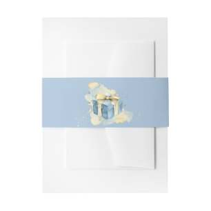 Elegant Blue and White Champagne Belly Band Invitation Belly Band