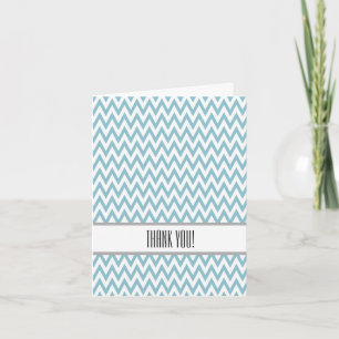 Elegant Blue and White Chevron Thank You