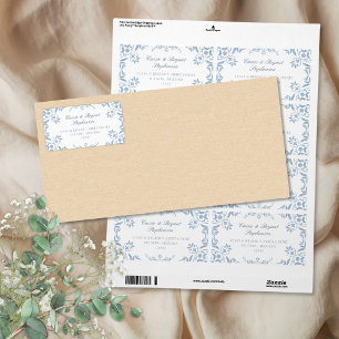 Elegant Blue and White Chinoiserie Border Wedding