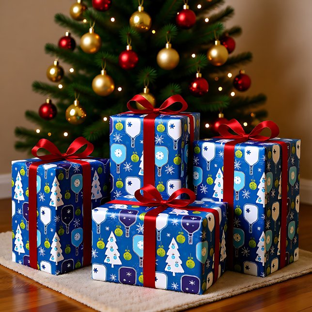 Elegant blue and white Christmas pickleball Tissue Paper (Elegant blue and white Christmas pickleball Tissue Paper)