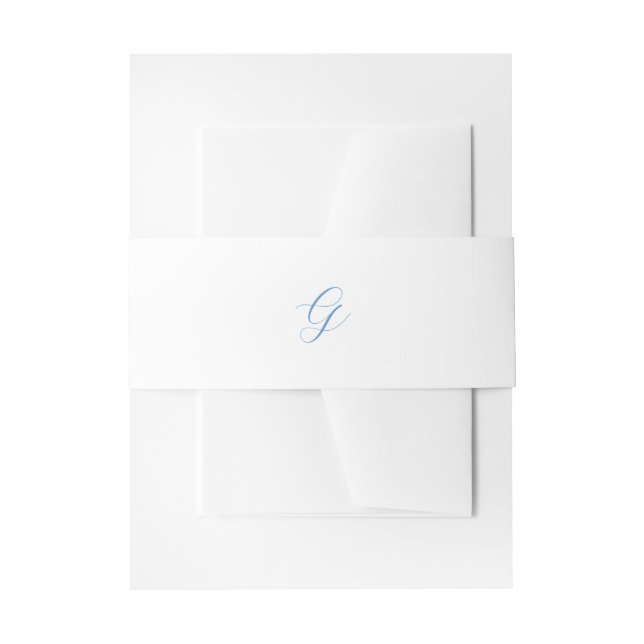 Elegant Blue and White Coastal Chic Wedding Invitation Belly Band (Front Example)