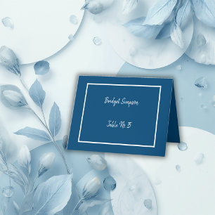 elegant blue and white guest Seating Cards