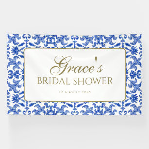 Elegant Blue and White Italian Style Banner