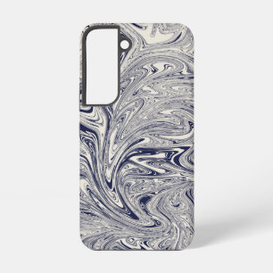 Elegant Blue and White Marble Swirl Samsung Galaxy Case