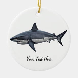 Elegant blue and white shark fish Personalised Ceramic Ornament