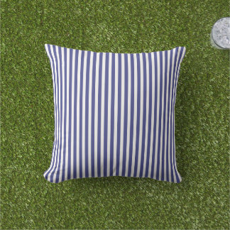 Elegant Blue And White Stripes Pattern Cushion