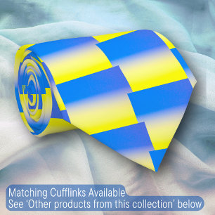 Elegant Blue and Yellow Ukraine Inspired Peace Tie
