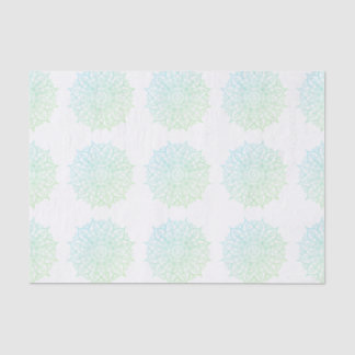 Elegant Blue Aqua Green Ombre Mandala Decoupage Tissue Paper