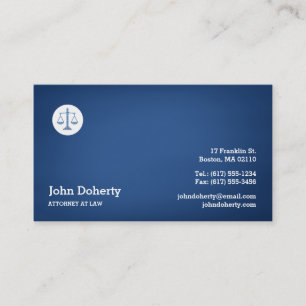 Elegant Blue Attorney At Law Business Card