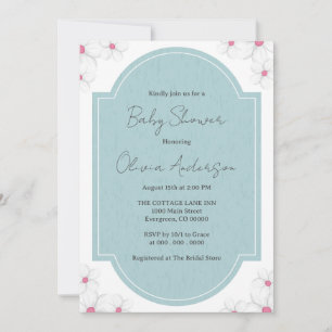 Elegant Blue Baby Shower Invitation