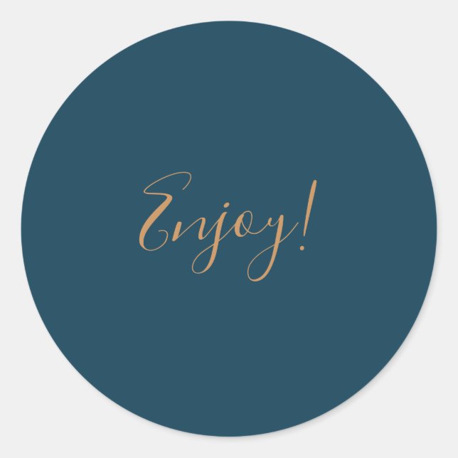 Elegant Blue Background Enjoy Sticker (Front)