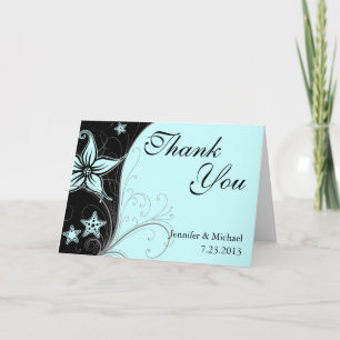 Elegant Blue Beach Destination Themed Thank You