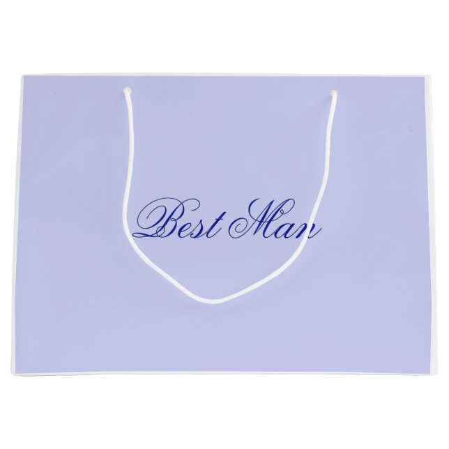 Elegant Blue Best Man Large Gift Bag (Front)