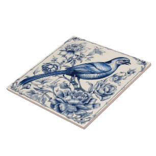 Elegant Blue Bird Azulejo Tile Design