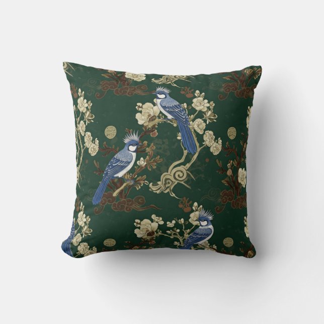 Elegant Blue birds pillows  (Front)