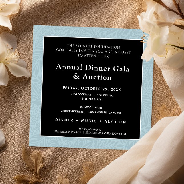 Elegant Blue Black Corporate Dinner Invitation (Creator Uploaded)
