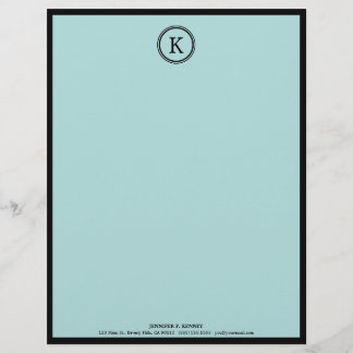 Elegant Blue & Black Monogram Letterhead