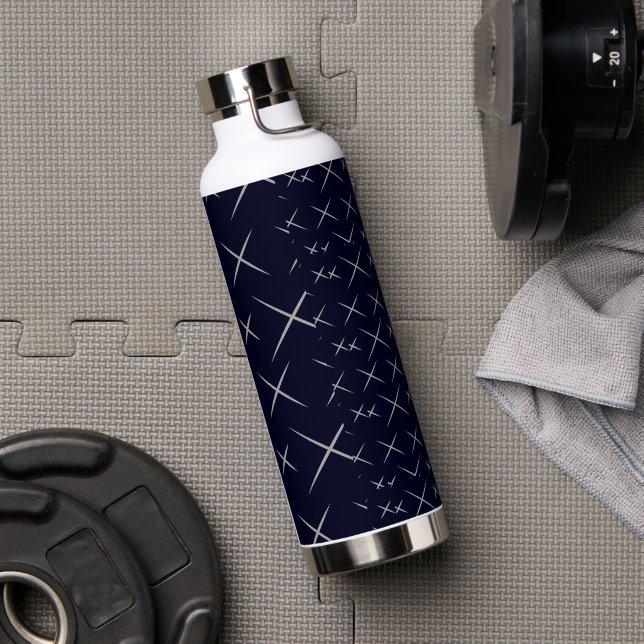 Elegant Blue black Pattern Water Bottle (Gym)
