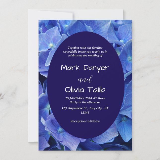 Elegant Blue Board Wedding Invitation Template  (Front)
