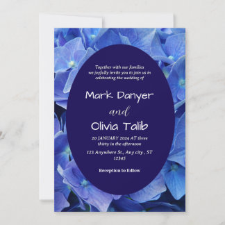 Elegant Blue Board Wedding Invitation Template