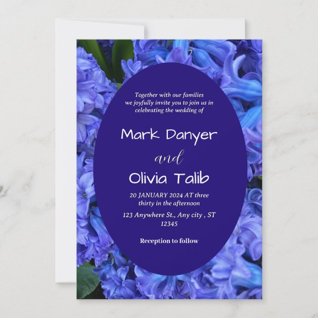 Elegant Blue Board Wedding Invitation Template  (Front)