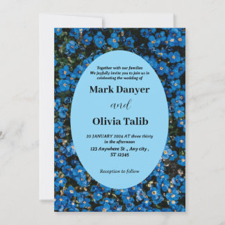 Elegant Blue Board Wedding Invitation Template