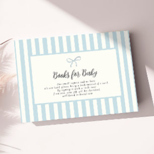 Elegant Blue Bow Baby Shower Diaper Raffle Card