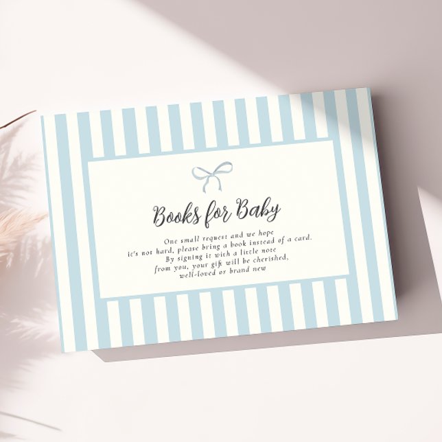 Elegant Blue Bow Baby Shower Diaper Raffle Card (Creator Uploaded)