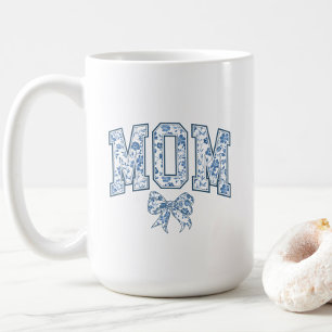 Elegant Blue Bow Chinoiserie Mum Coffee Mug