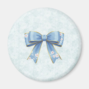 Elegant Blue Bow Engagement Party Invitation Magnet