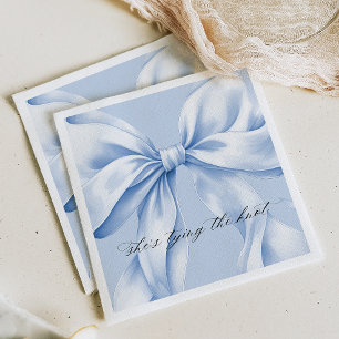 Elegant Blue Bow Paper Napkin