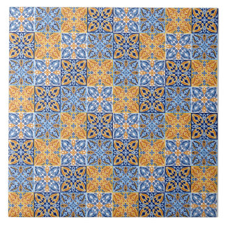 Elegant blue& brow yellow Italian  pattern  Ceramic Tile
