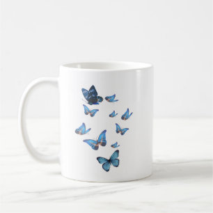 Elegant Blue Butterflies Mug Nature and Bo Desig
